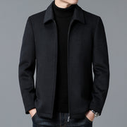 Men's Casual Polo Collar Woolen Jacket Woolen Coat Men's Clothing