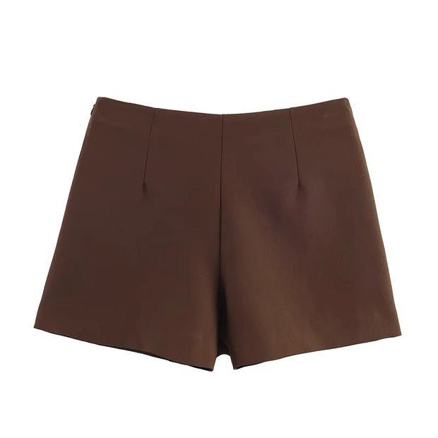 Asymmetry High Waist Mini Skirt Women Fashion Metal Decoration Elegant Skirt Shorts Woman Y2k Streetwear A Line Casual Skorts