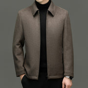Men's Casual Polo Collar Woolen Jacket Woolen Coat Men's Clothing