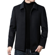 Men's Casual Polo Collar Woolen Jacket Woolen Coat Men's Clothing